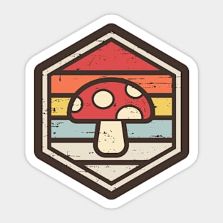 Retro Badge Mushroom Sticker